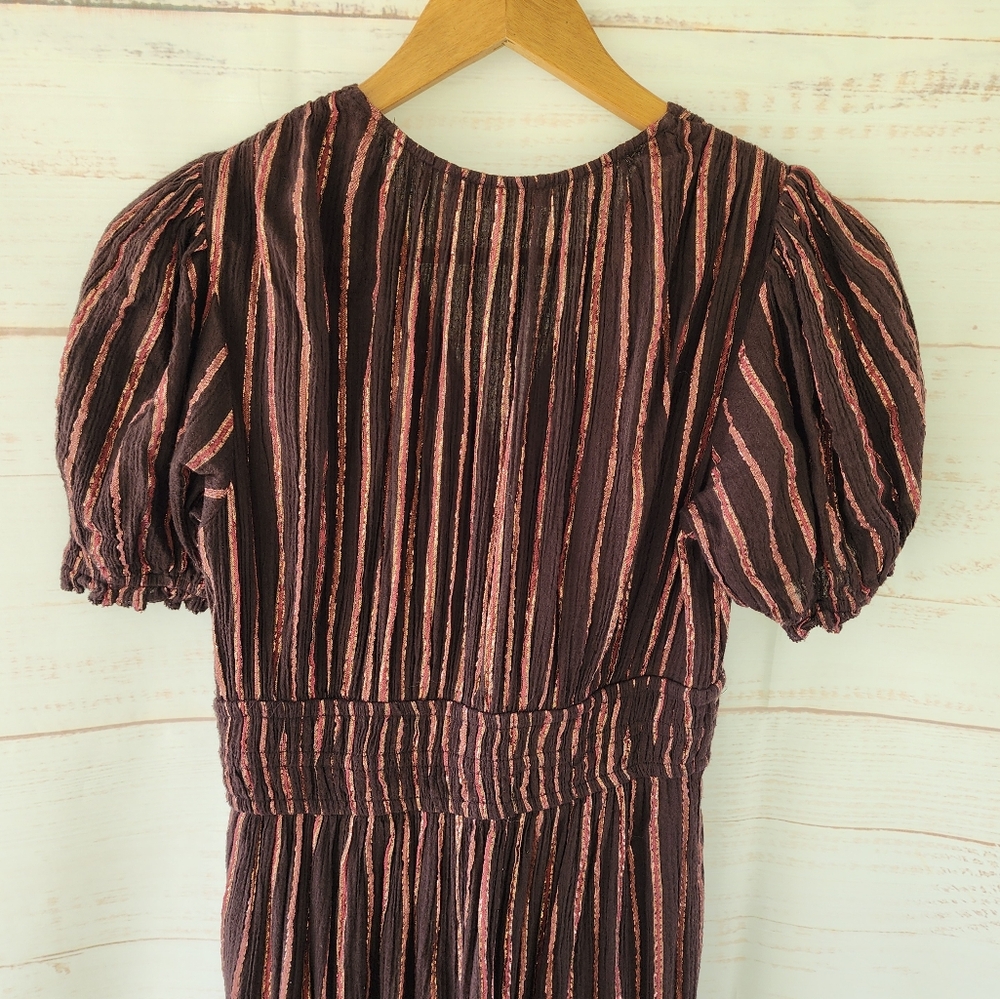 Ulla Johnson Zaria Metallic Striped Cotton And Lurex Dress Sizd 0 - Picture 6 of 16